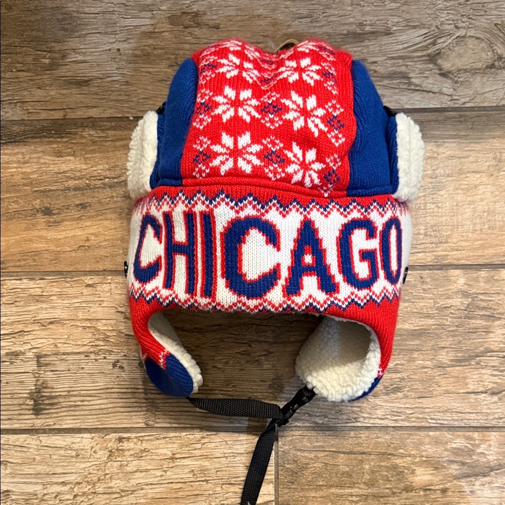 Chicago Winter Hat - Red and Blue NEW WITH TAGS